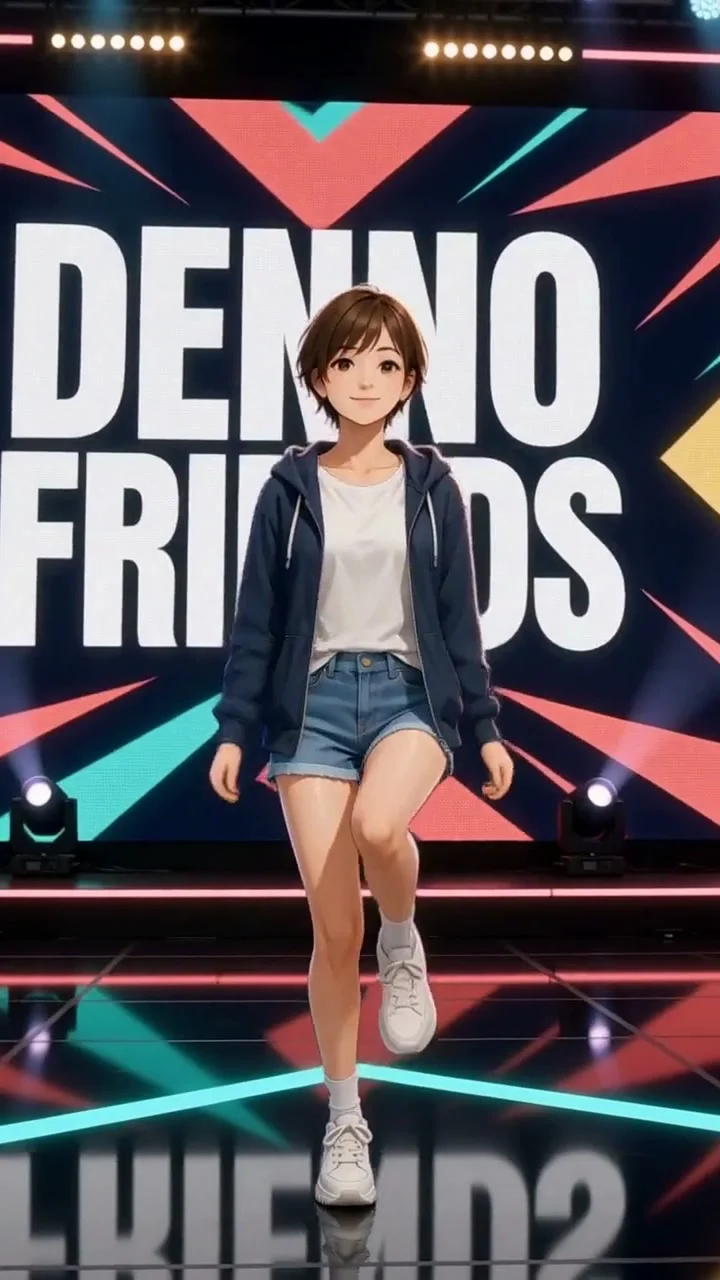 落ち込んだ日、全力で励ましてくれる子がいたら。りんが深夜の部屋をLEDステージに変えて踊る15秒【AIが踊るショート】スマホの中で、今夜も待ってる